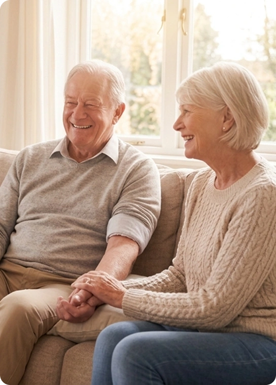 Couple spending time together at home