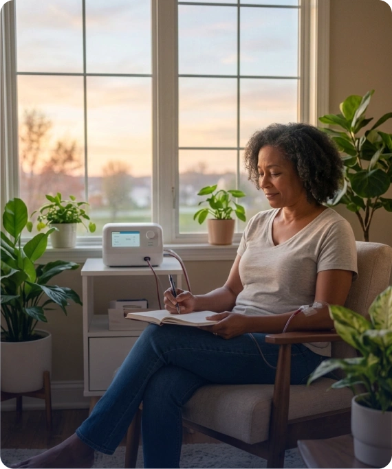 Person relaxing at home